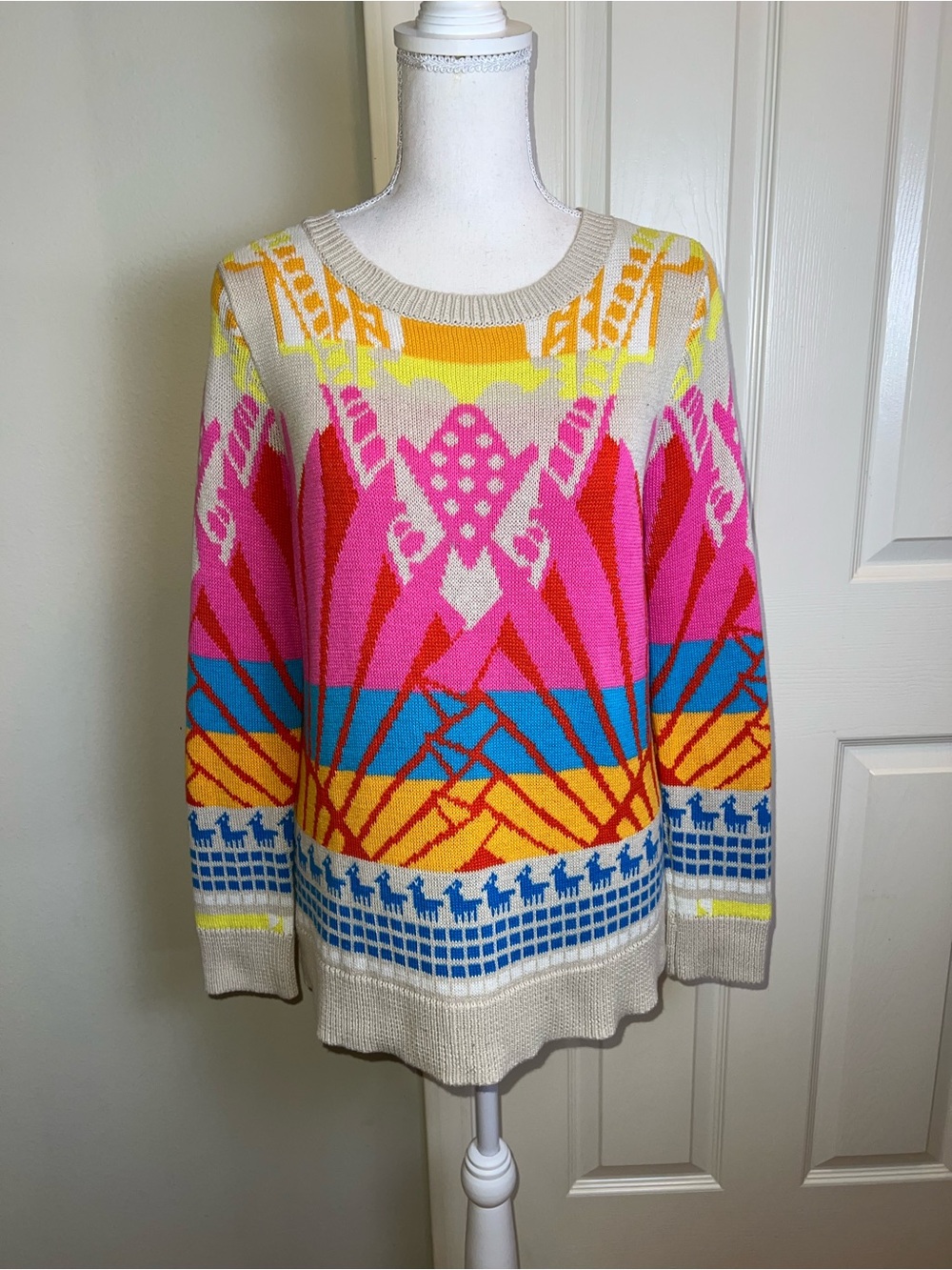 MARA HOFFMAN Sunrise Multicolored Crewneck Sweater